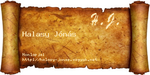 Halasy Jónás névjegykártya