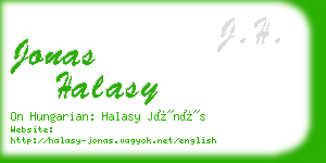 jonas halasy business card